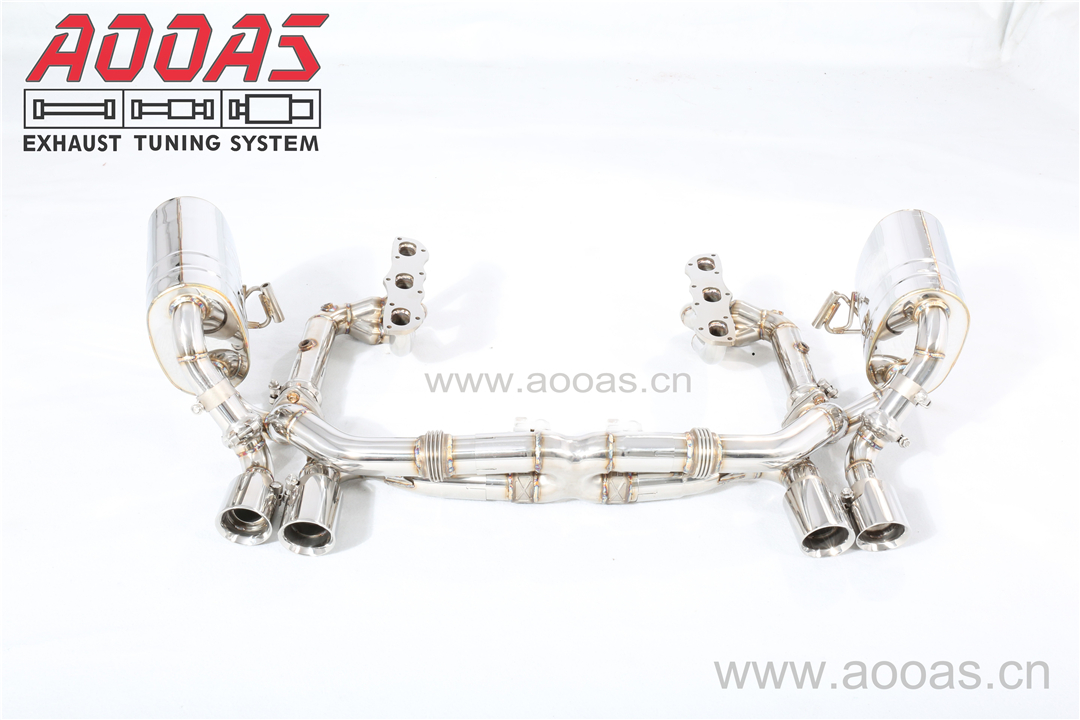 Porsche 997.2 All SS304 / Decat (Catless) Manifold+Valvetronic Muffler System
